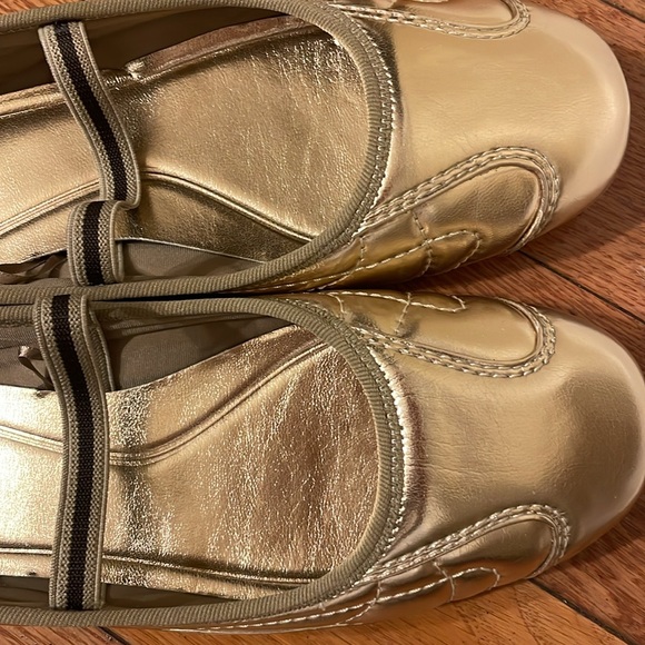 NWOT Zara Elastic Metallic Ballet flats size 9 (size 40) - Picture 5 of 6